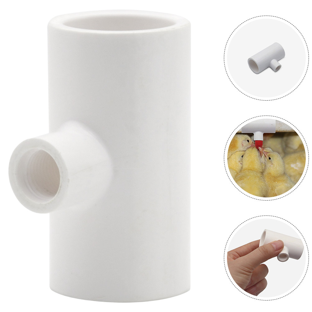 Chicken Nipple Drinker - 10Pcs Automatic Poultry Waterer PVC Tee