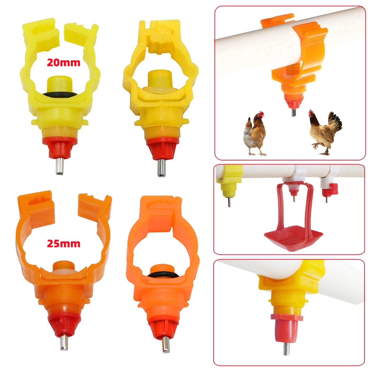 20mm 25mm Clamp-type Poultry N - огляд і ціна Chicken Nipple Drinker